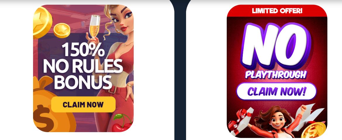 Aprovecha ofertas limitadas con 150% bonus y cero playthrough